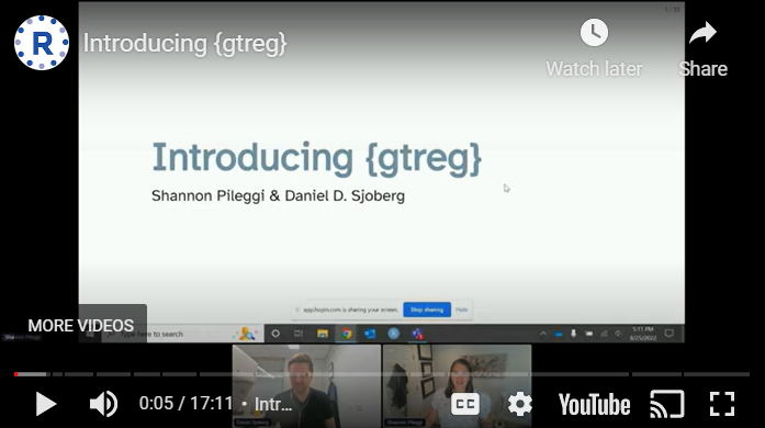 Screenshot of YouTube recording on title slide